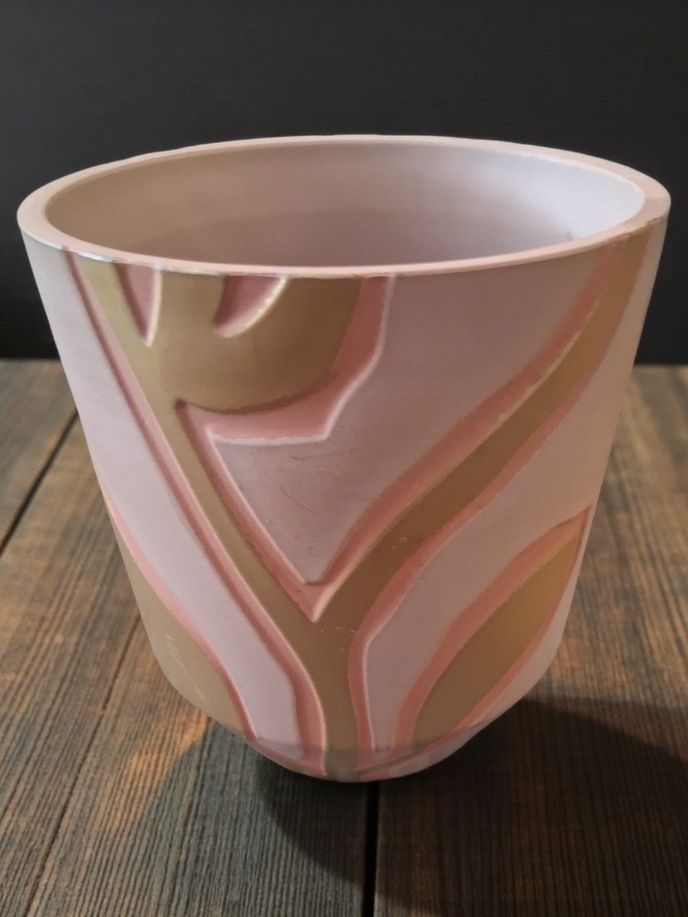 Floramx pink geometric decorative Melanie Flower Poy Planter Home Decor Accents